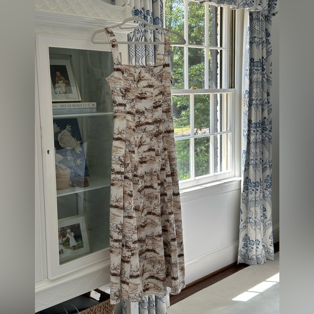 Scenic Print Sleeveless Maxi Dress